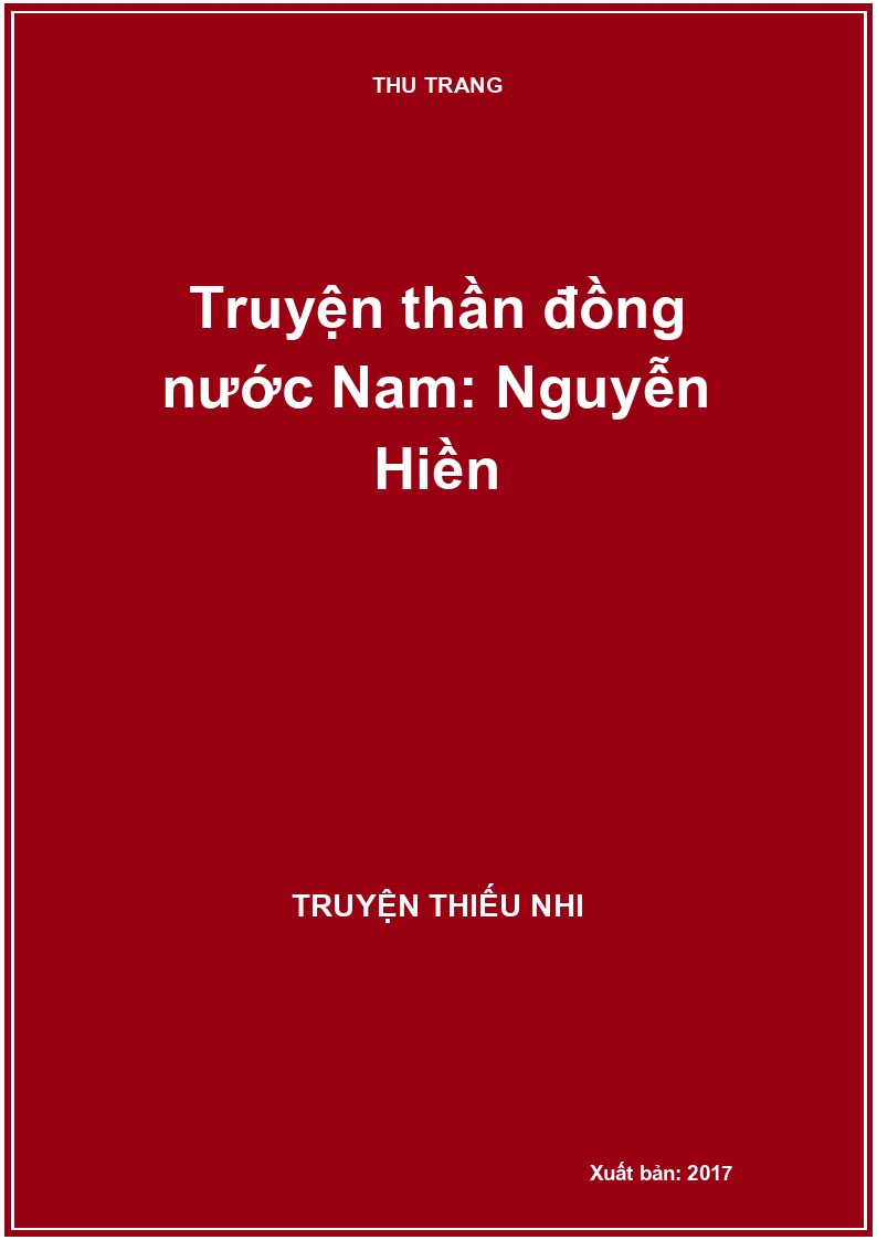 Truyện thần đồng nước Nam: Nguyễn Hiền