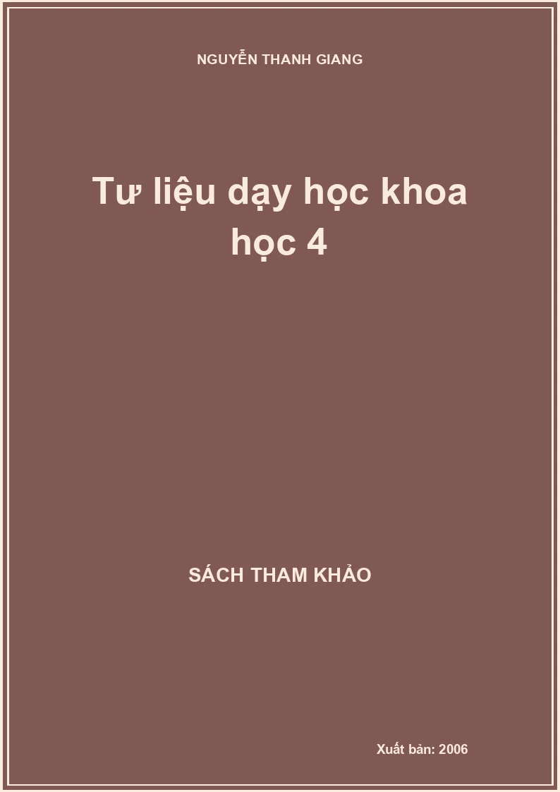 Tư liệu dạy học khoa học 4