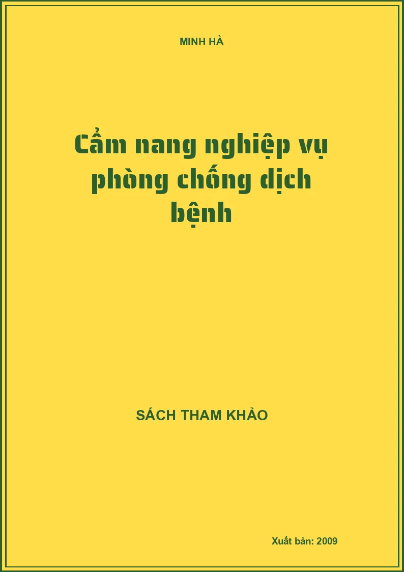 Cẩm nang nghiệp vụ phòng chống dịch bệnh