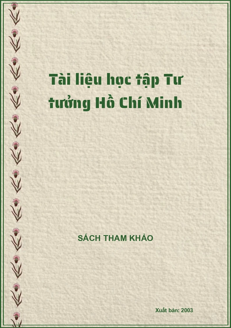 Tài liệu học tập Tư tưởng Hồ Chí Minh