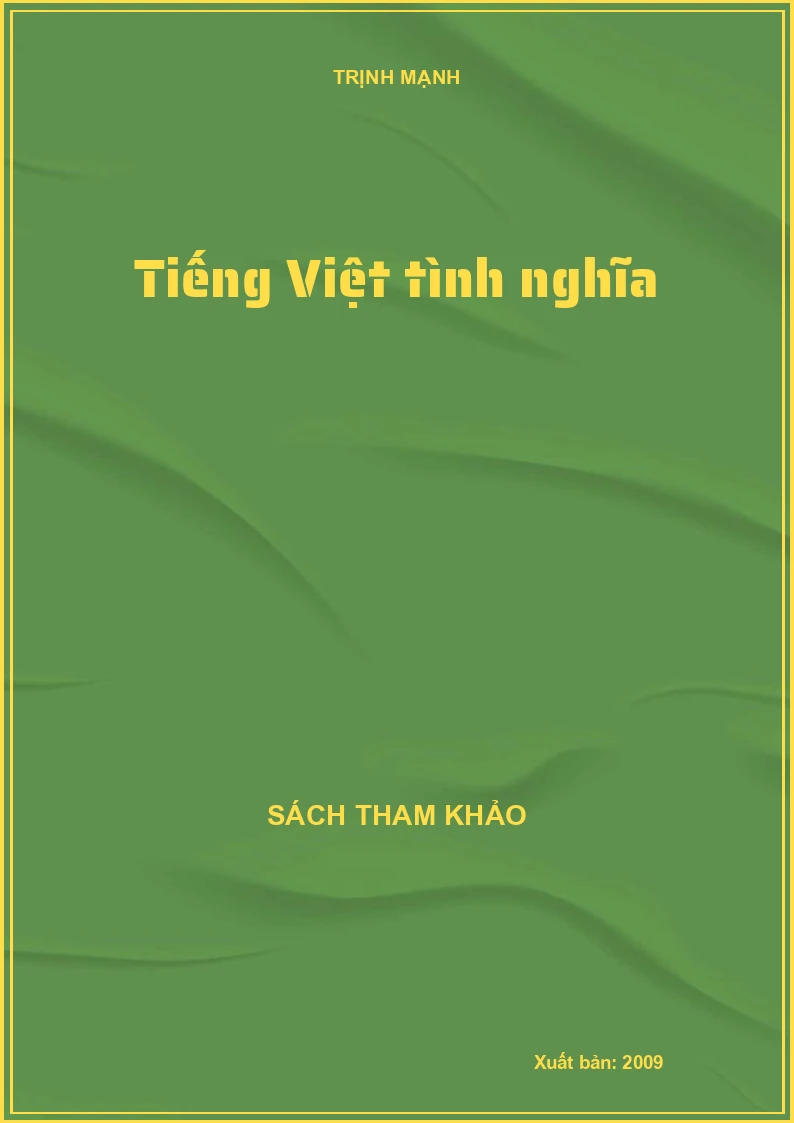 Tiếng Việt tình nghĩa