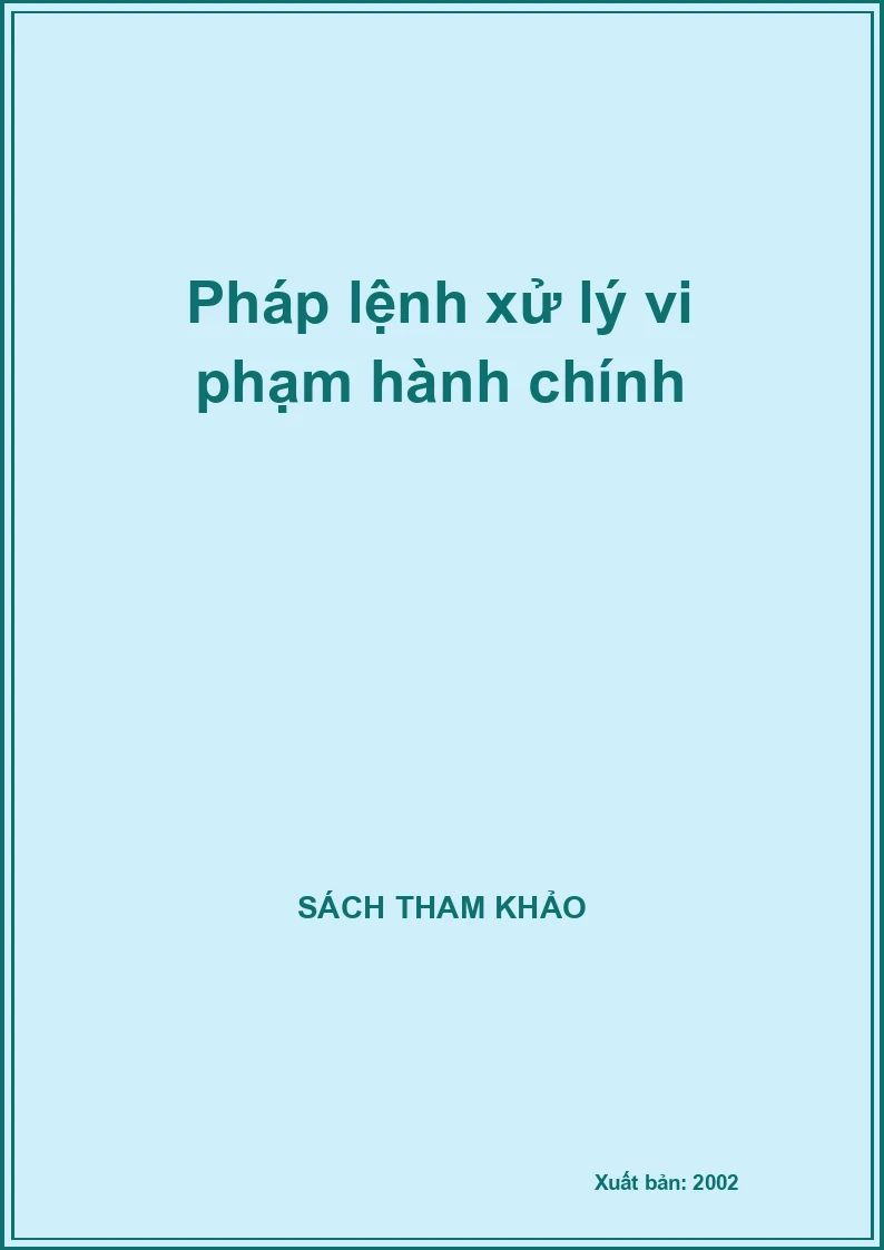 Pháp lệnh xử lý vi phạm hành chính