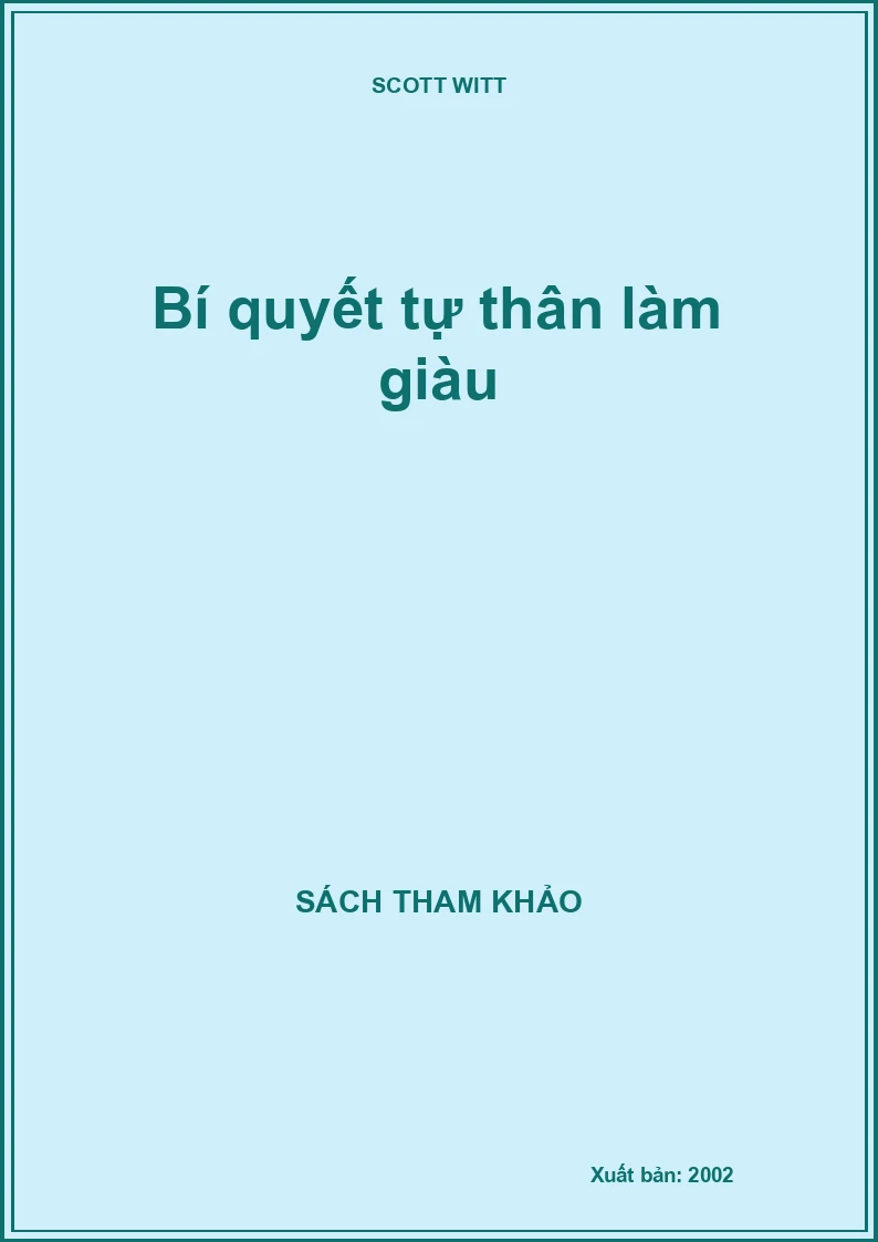 Bí quyết tự thân làm giàu