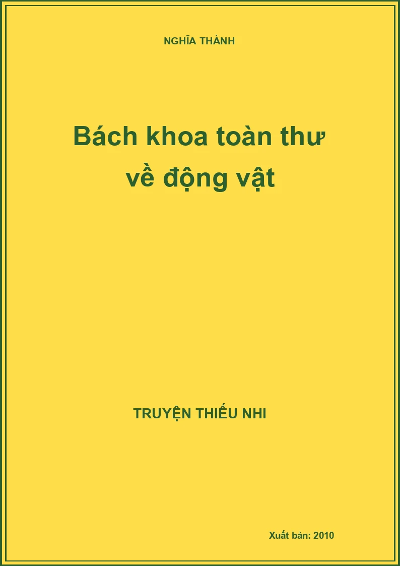 Bách khoa toàn thư về động vật