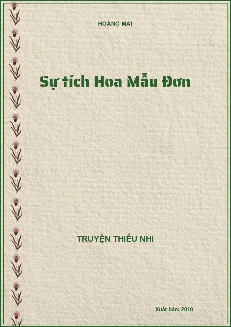 Sự tích Hoa Mẫu Đơn