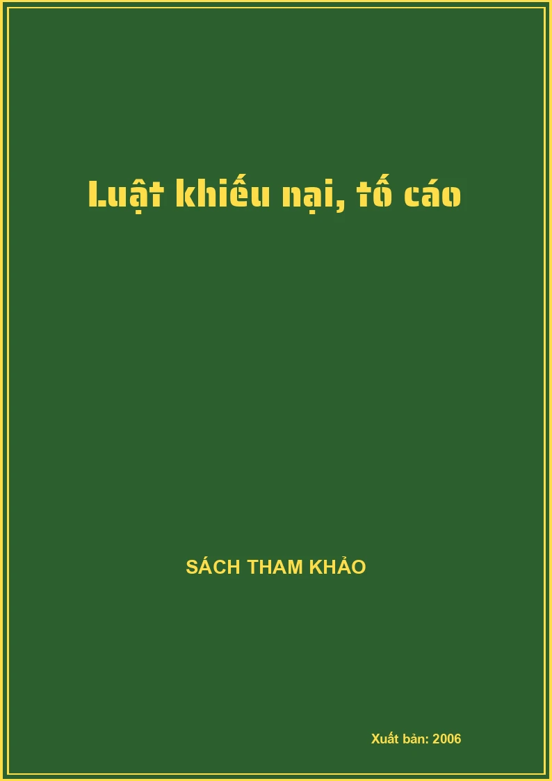 Luật khiếu nại, tố cáo