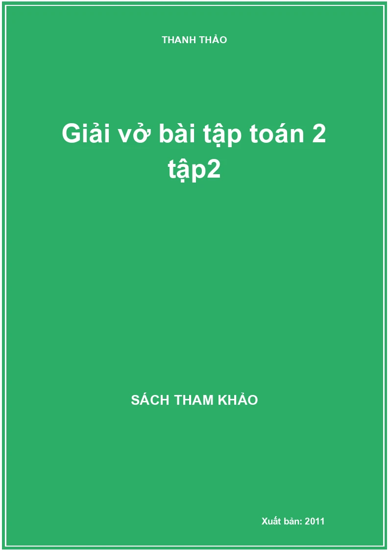 Giải vở bài tập toán 2 tập2