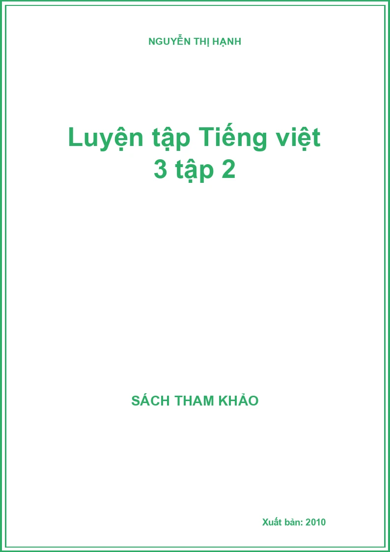 Luyện tập Tiếng việt 3 tập 2