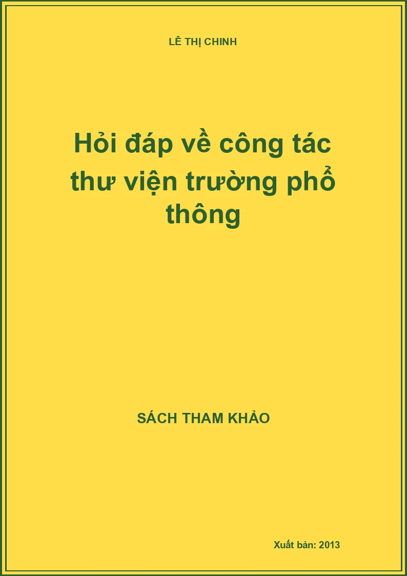 Hỏi đáp về công tác thư viện trường phổ thông