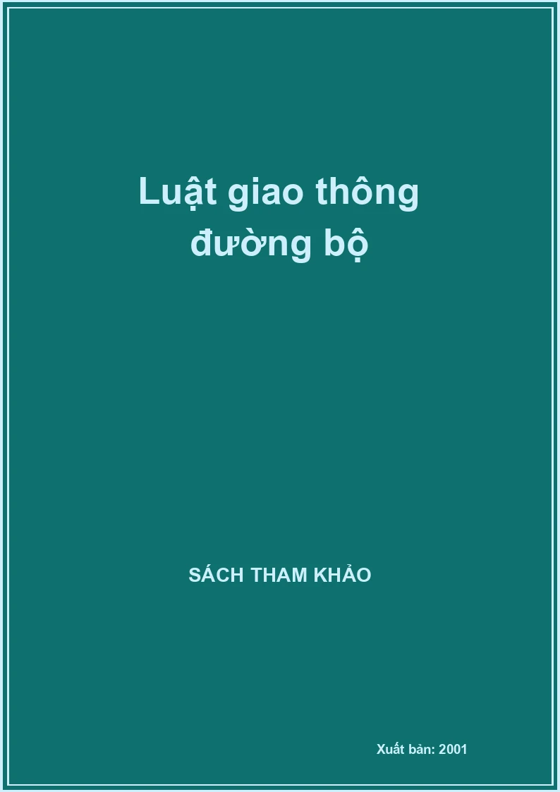 Luật giao thông đường bộ
