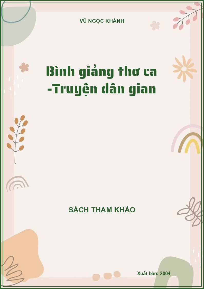Bình giảng thơ ca -Truyện dân gian