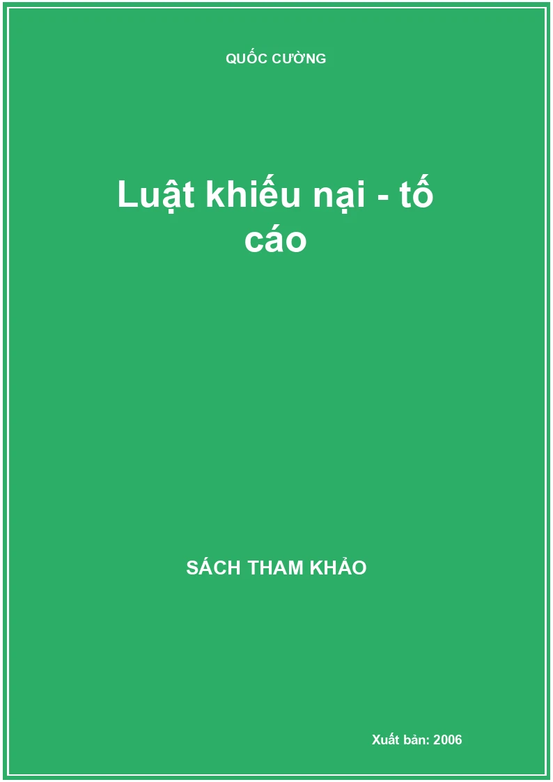 Luật khiếu nại - tố cáo
