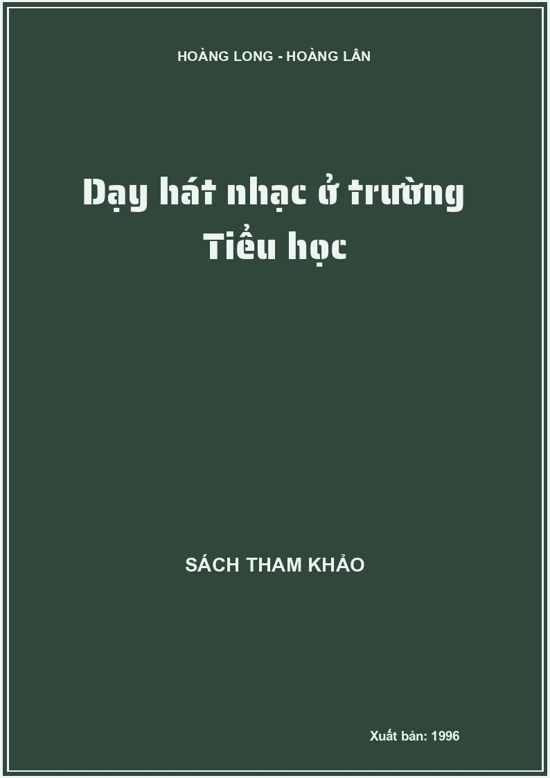 Dạy hát nhạc ở trường Tiểu học