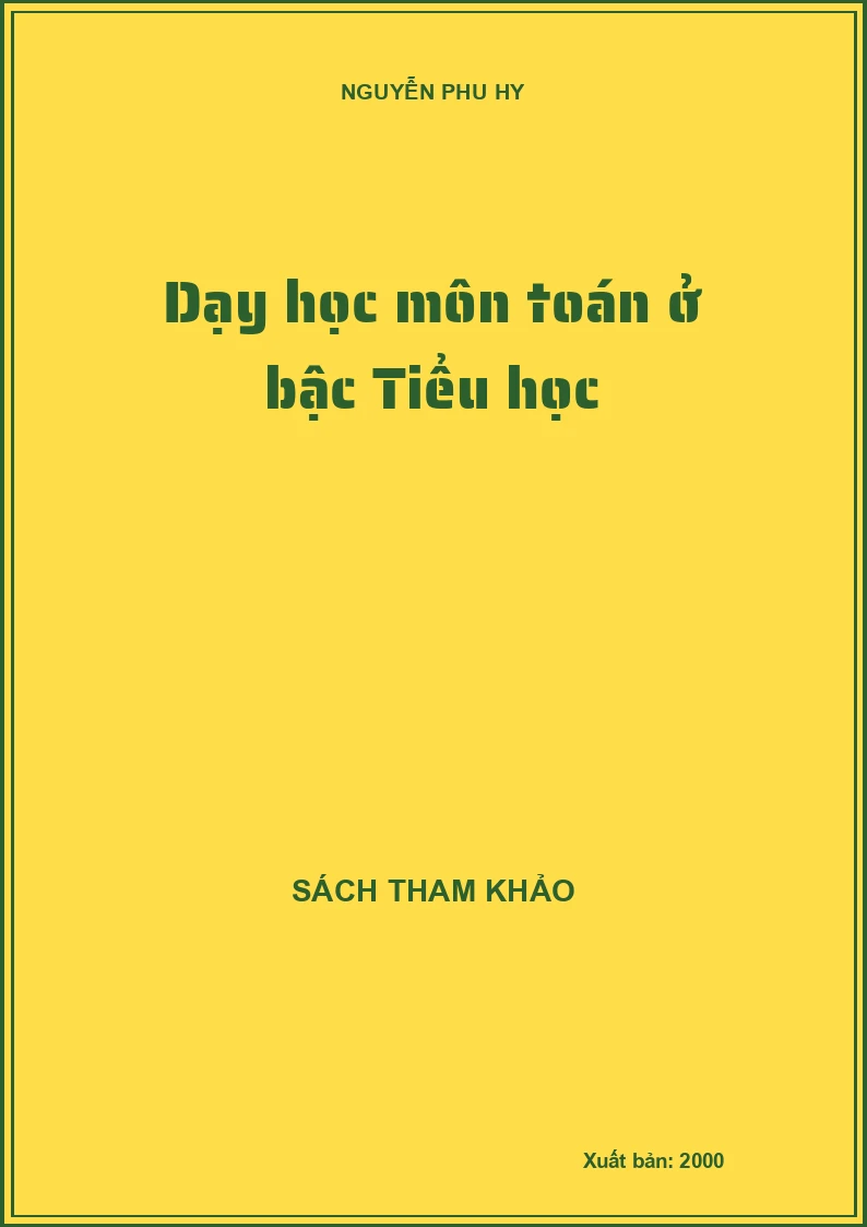 Dạy học môn toán ở bậc Tiểu học