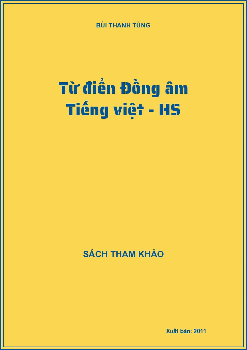 Từ điển Đồng âm Tiếng việt - HS