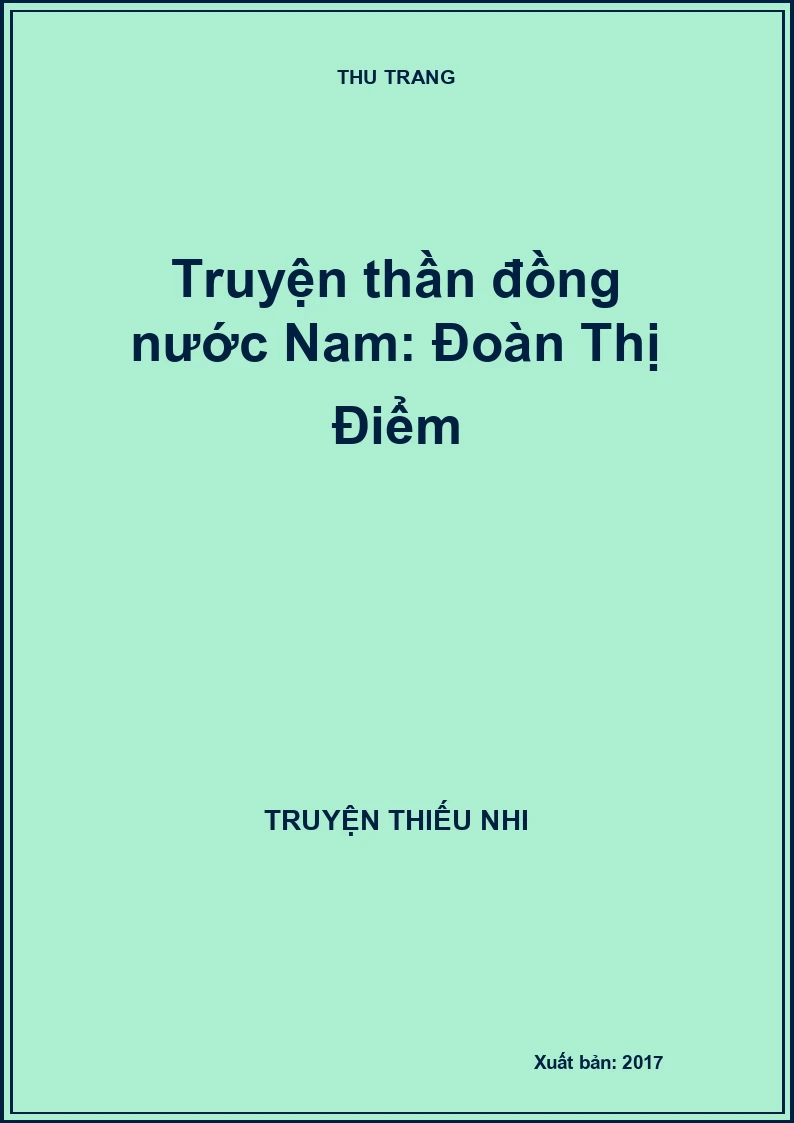 Truyện thần đồng nước Nam: Đoàn Thị Điểm