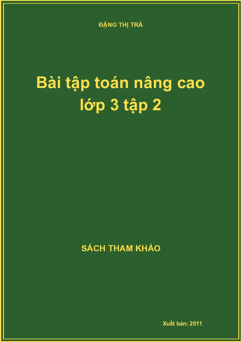 Bài tập toán nâng cao lớp 3 tập 2