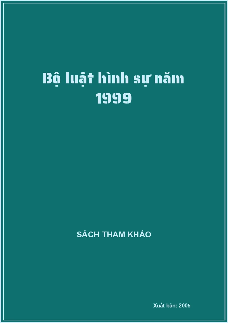 Bộ luật hình sự năm 1999
