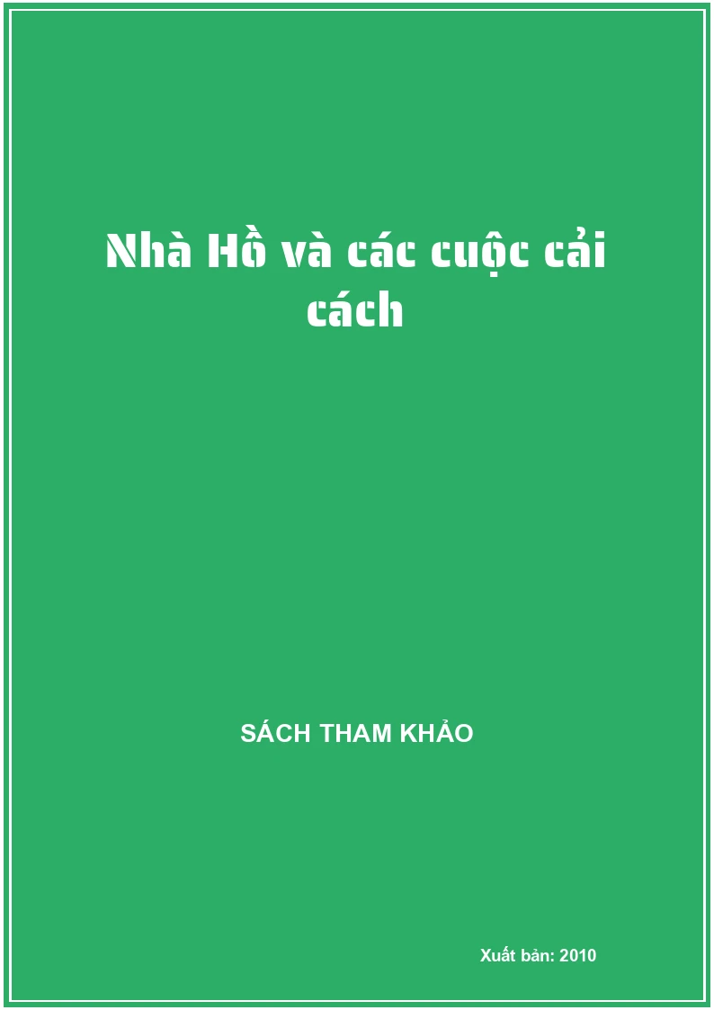 Nhà Hồ và các cuộc cải cách