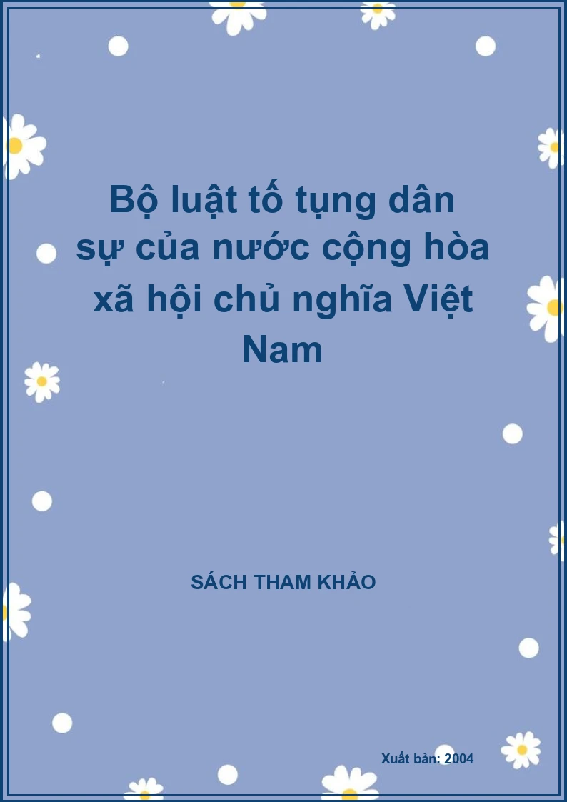 Bộ luật tố tụng dân sự của nước cộng hòa xã hội chủ nghĩa Việt Nam