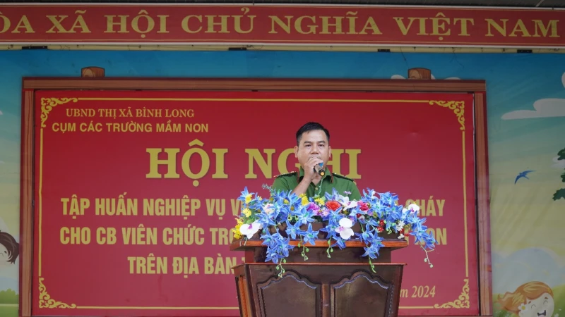 Bình Long tập huấn phòng cháy chữa cháy cho các trường học