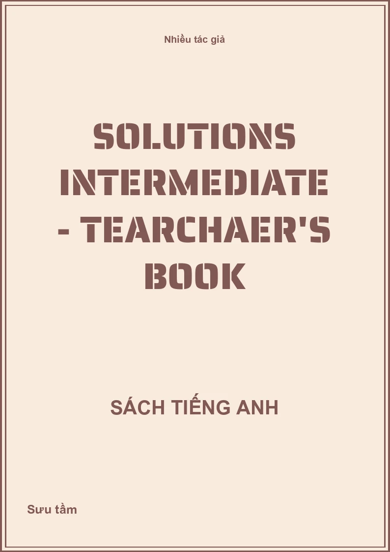 Solutions Intermediate - Tearchaer's book