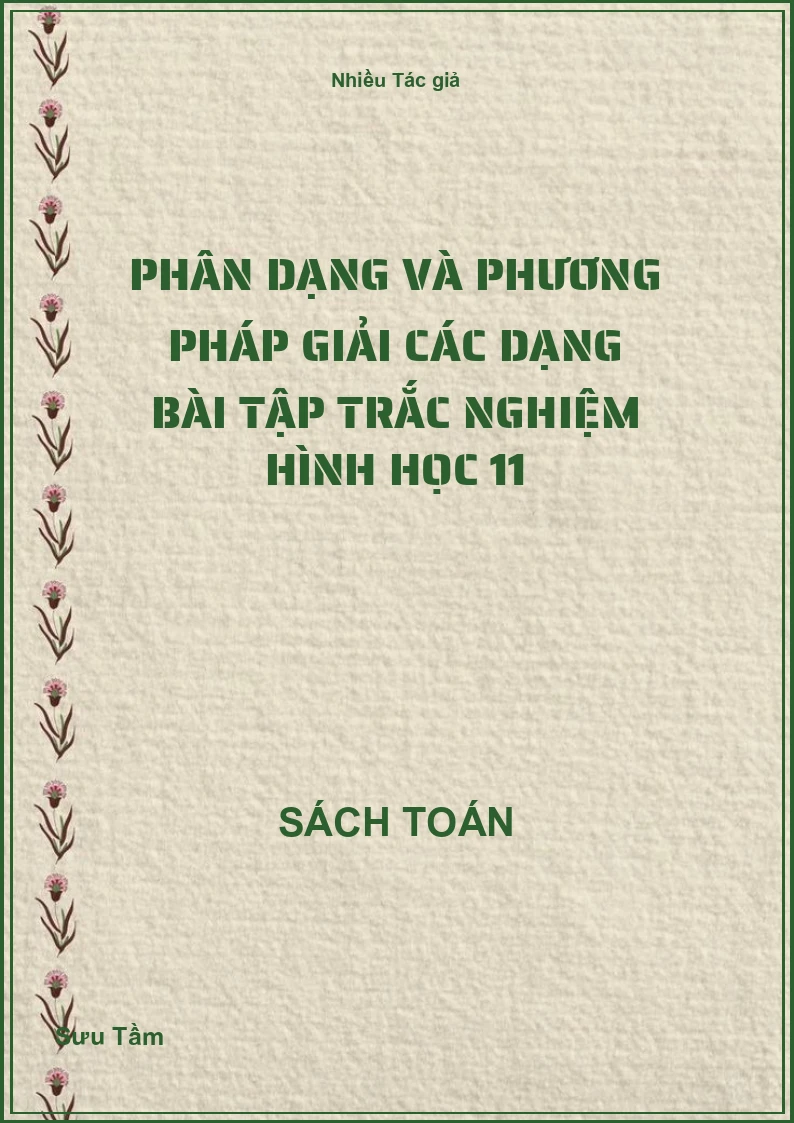 Phân dạng và phương pháp giải các dạng bài tập trắc nghiệm hình học 11