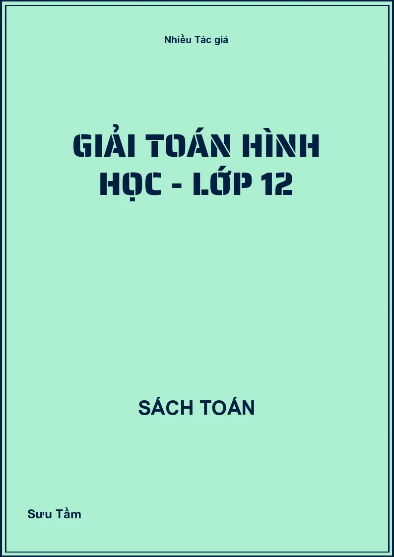 Giải toán hình học - Lớp 12