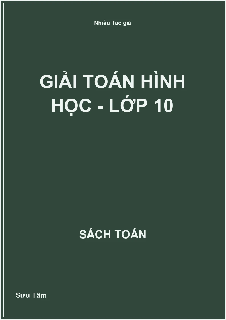 Giải toán hình học - Lớp 10