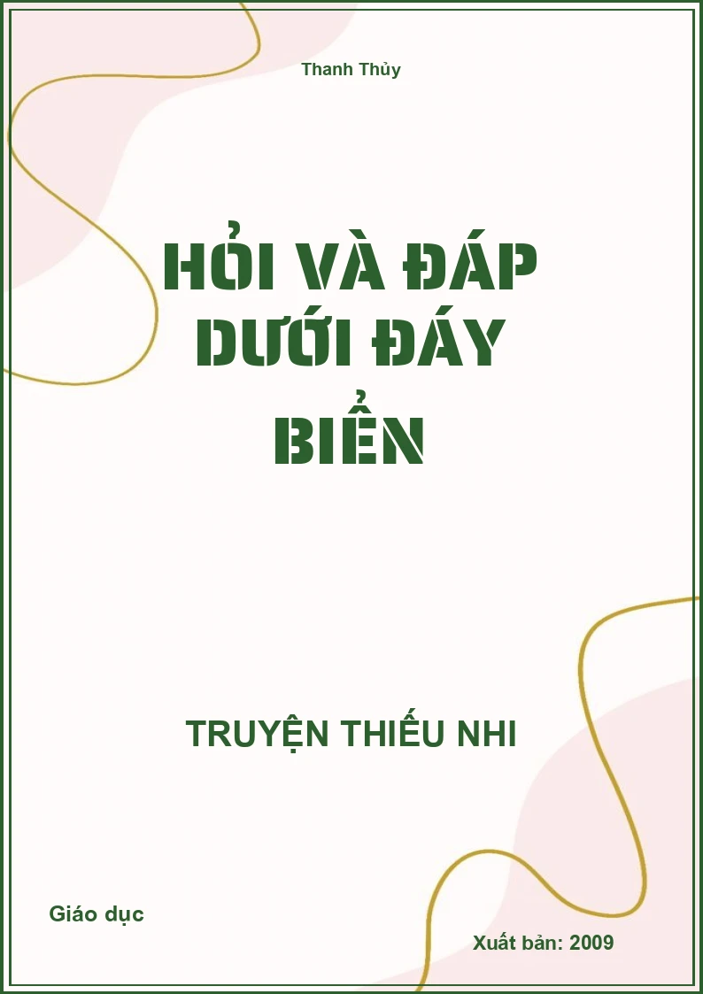 Hỏi Và Đáp Dưới Đáy Biển