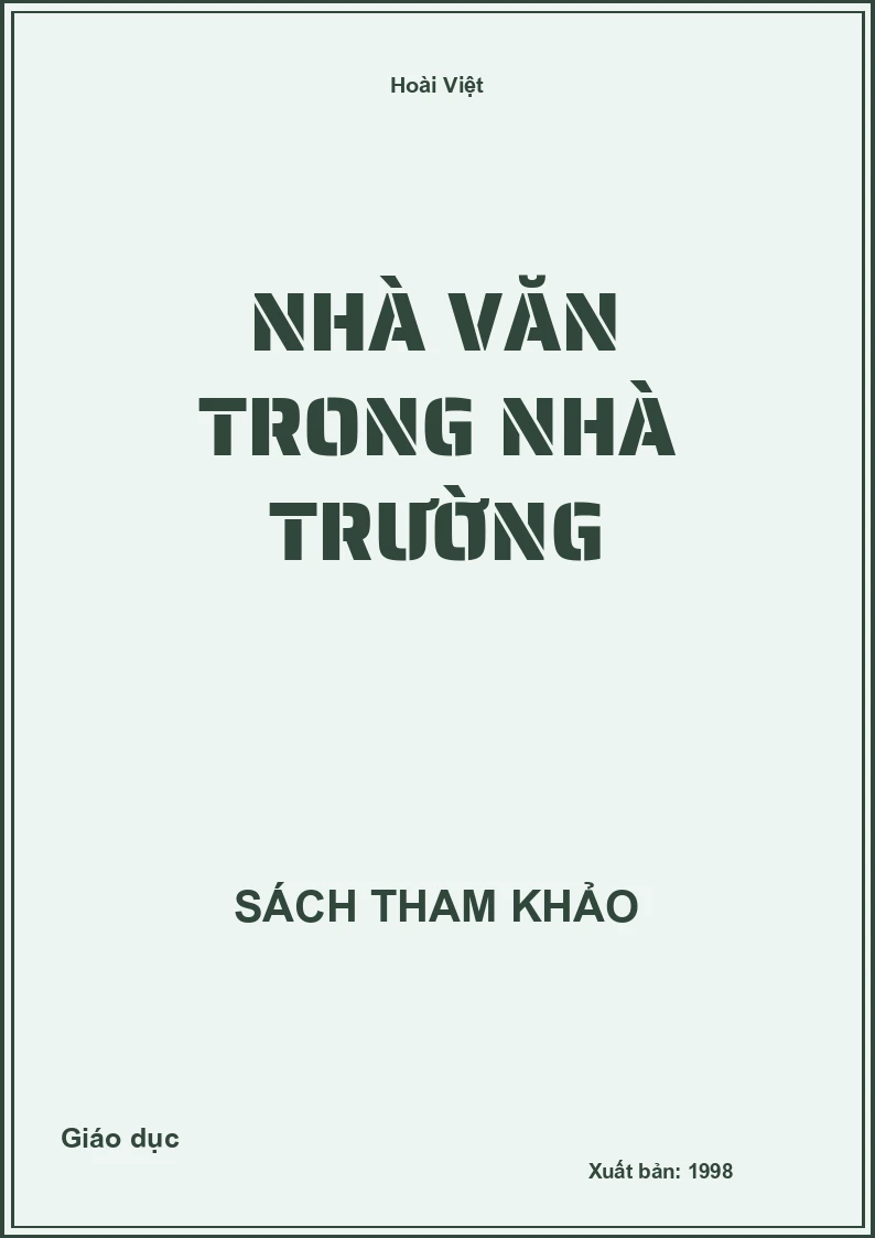 Nhà Văn Trong Nhà Trường