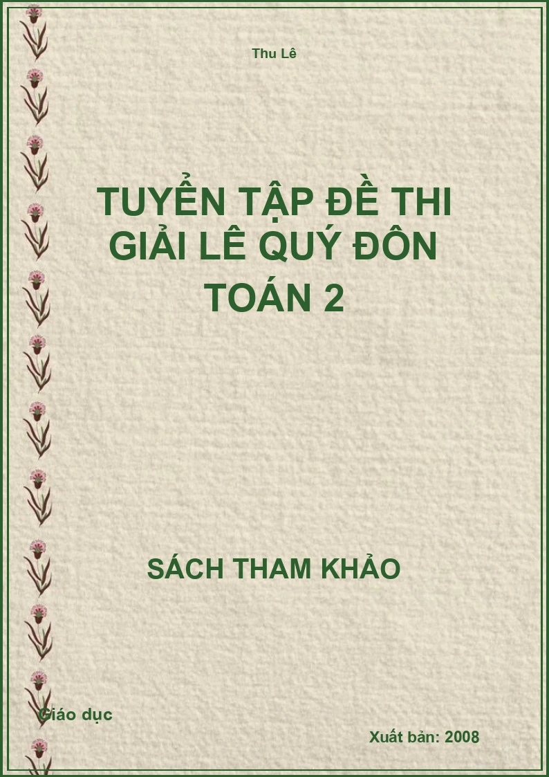 Tuyển Tập Đề Thi Giải Lê Quý Đôn Toán 2