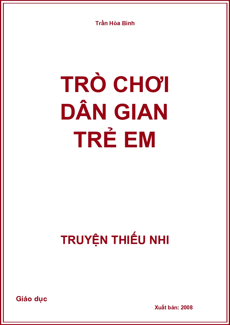 Trò Chơi Dân Gian Trẻ Em