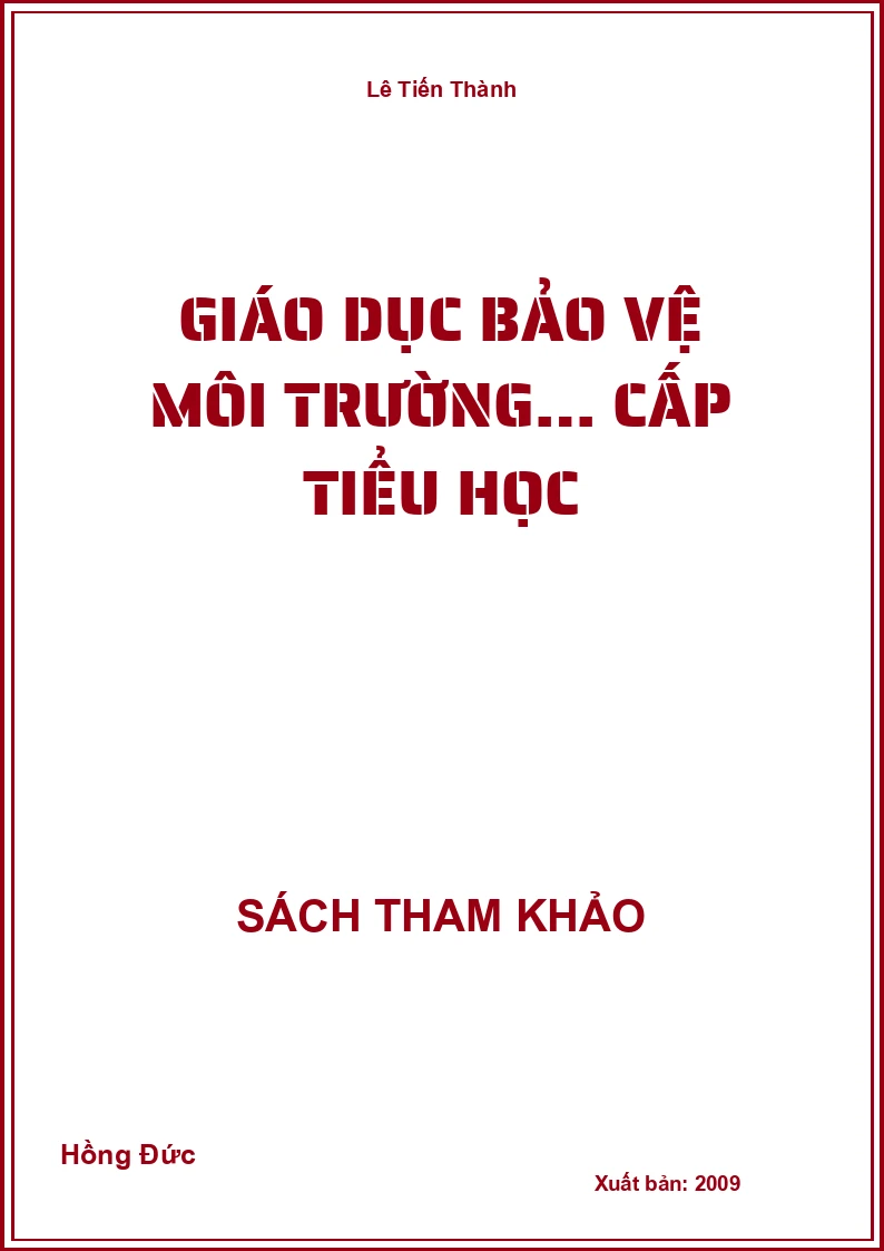 Giáo Dục Bảo Vệ Môi Trường… Cấp Tiểu Học