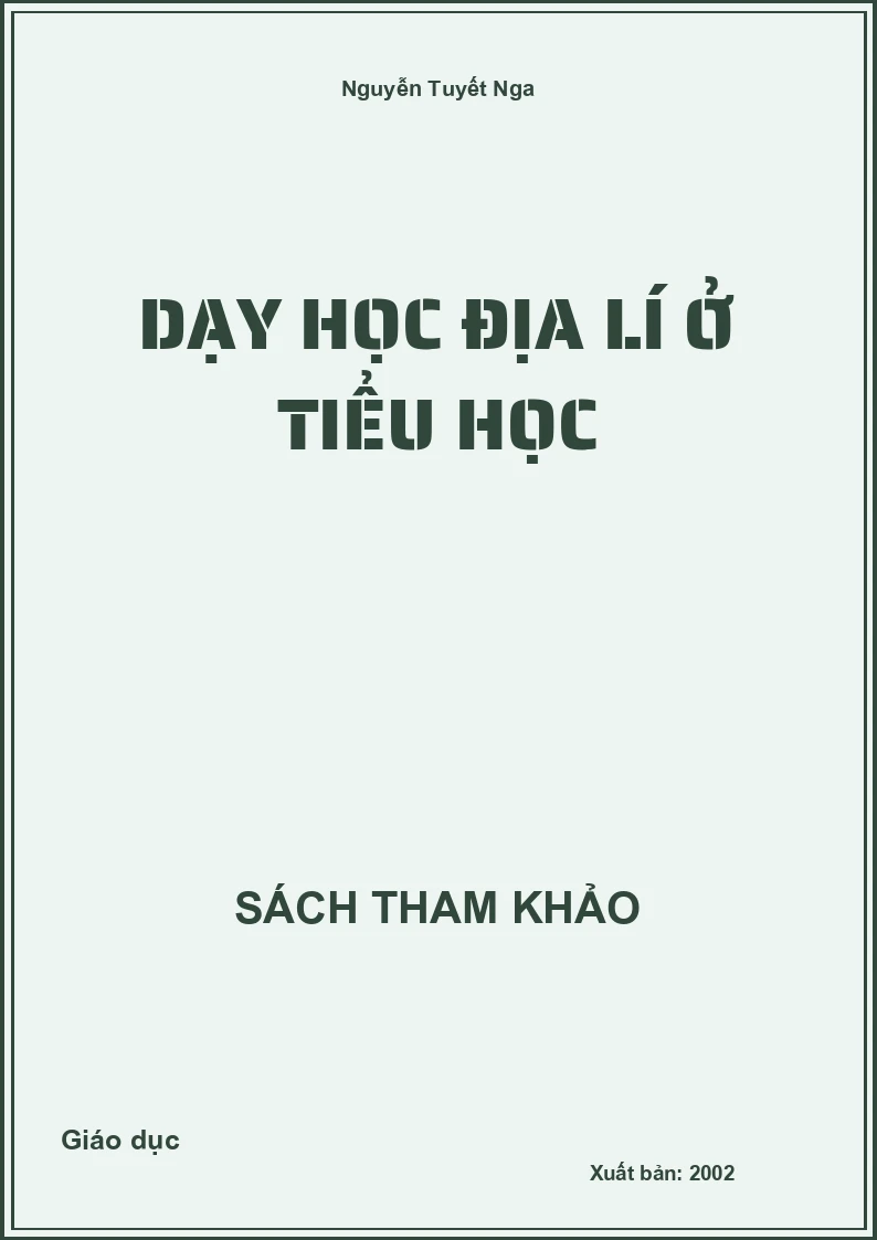 Dạy Học Địa Lí Ở Tiểu Học