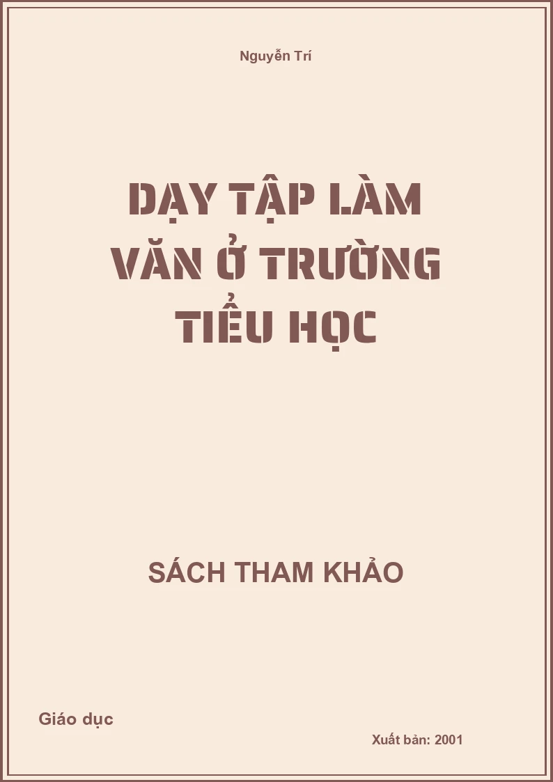 Dạy Tập Làm Văn Ở Trường Tiểu Học