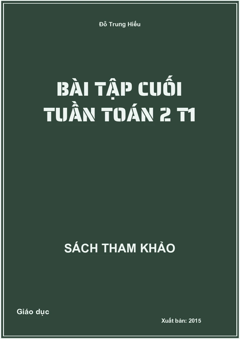 Bài Tập Cuối Tuần Toán 2 T1