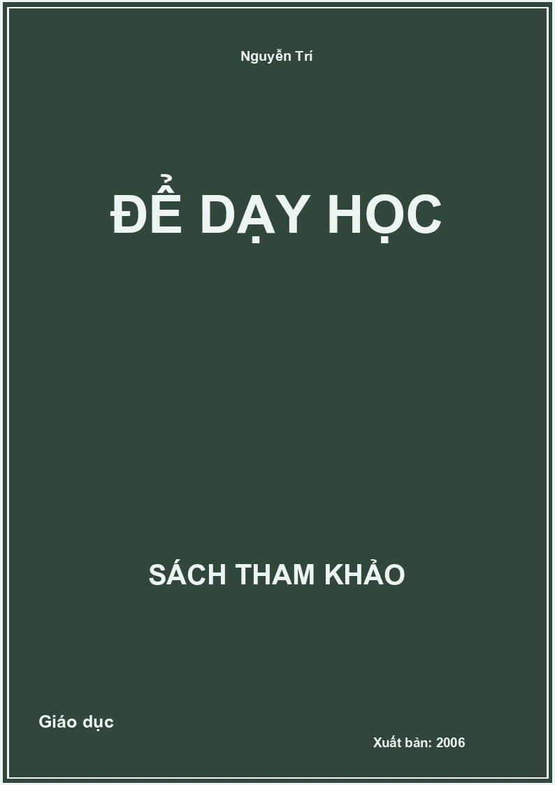 Để Dạy Học