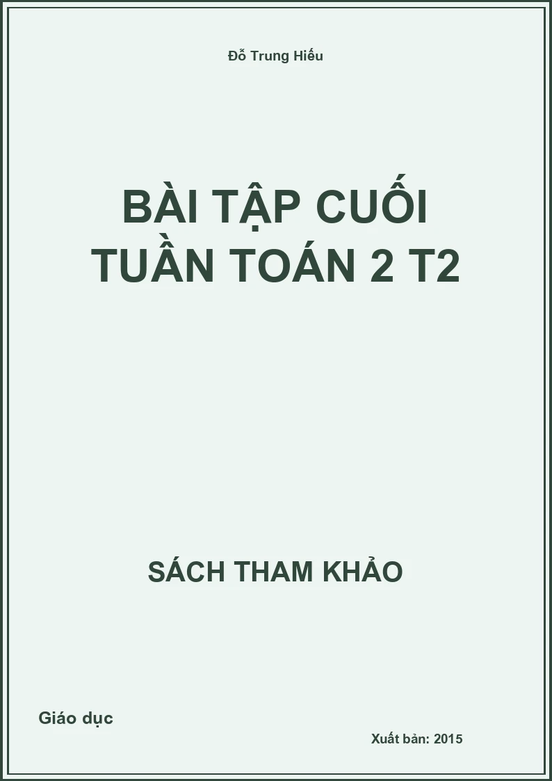 Bài Tập Cuối Tuần Toán 2 T2