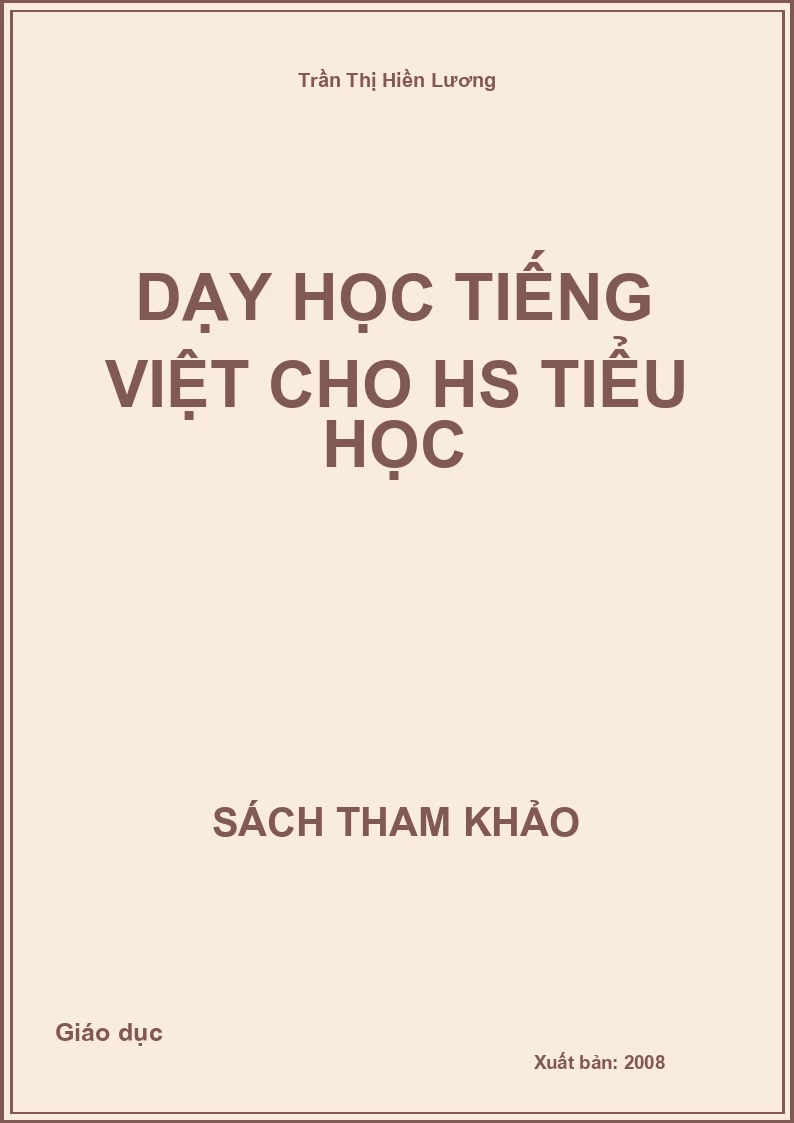 Dạy Học Tiếng Việt Cho Hs Tiểu Học