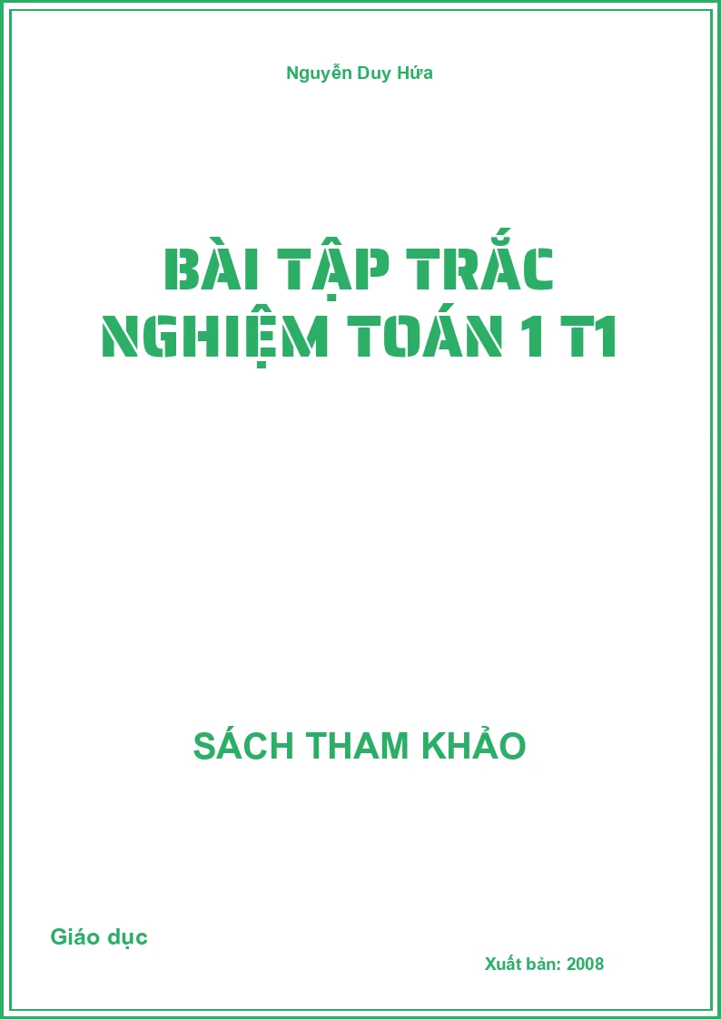 Bài Tập Trắc Nghiệm Toán 1 T1