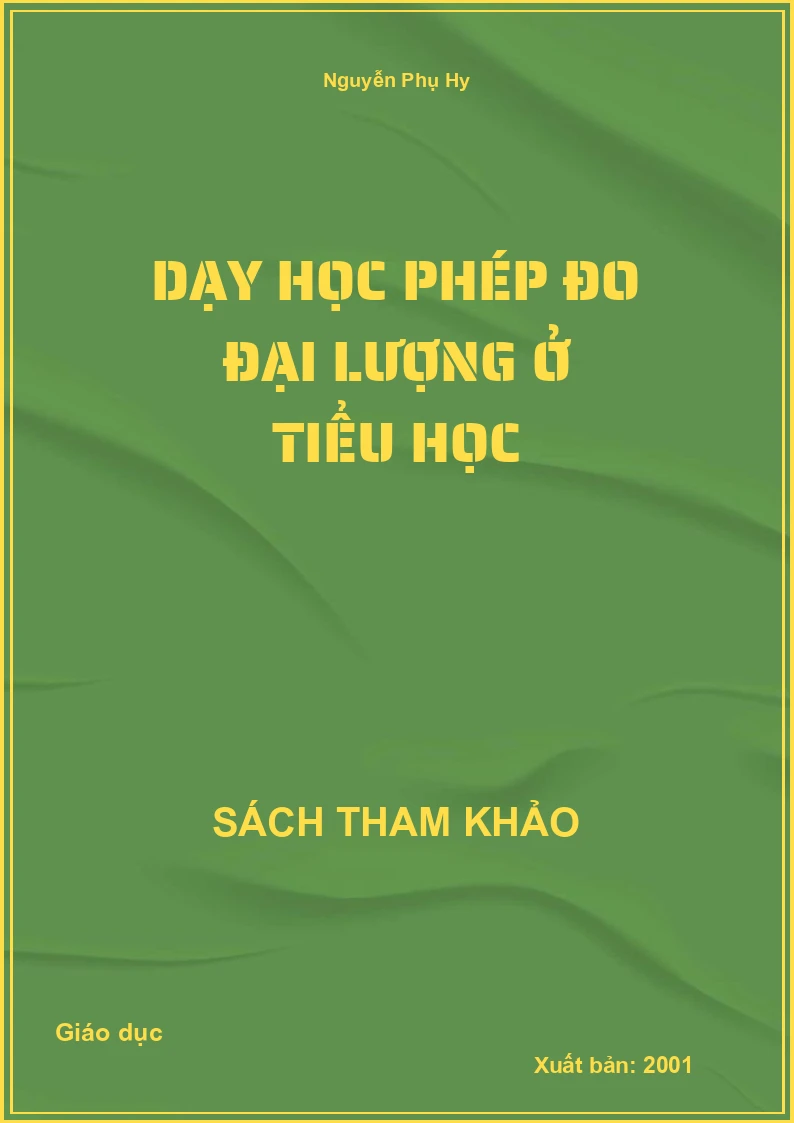 Dạy Học Phép Đo Đại Lượng Ở Tiểu Học