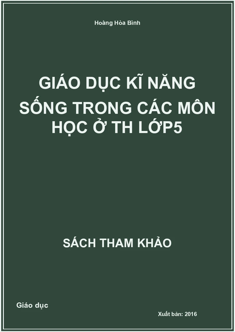 Giáo Dục Kĩ Năng Sống Trong Các Môn Học Ở Th Lớp5