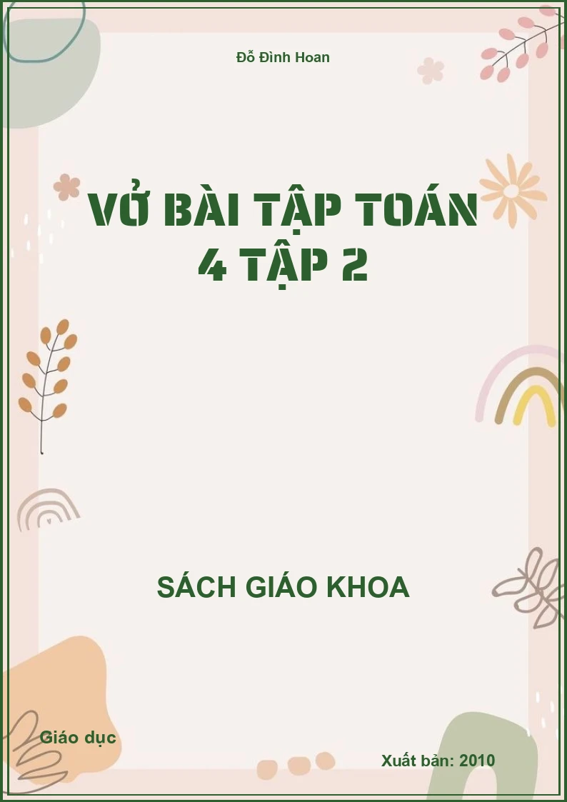 Vở Bài Tập Toán 4 Tập 2