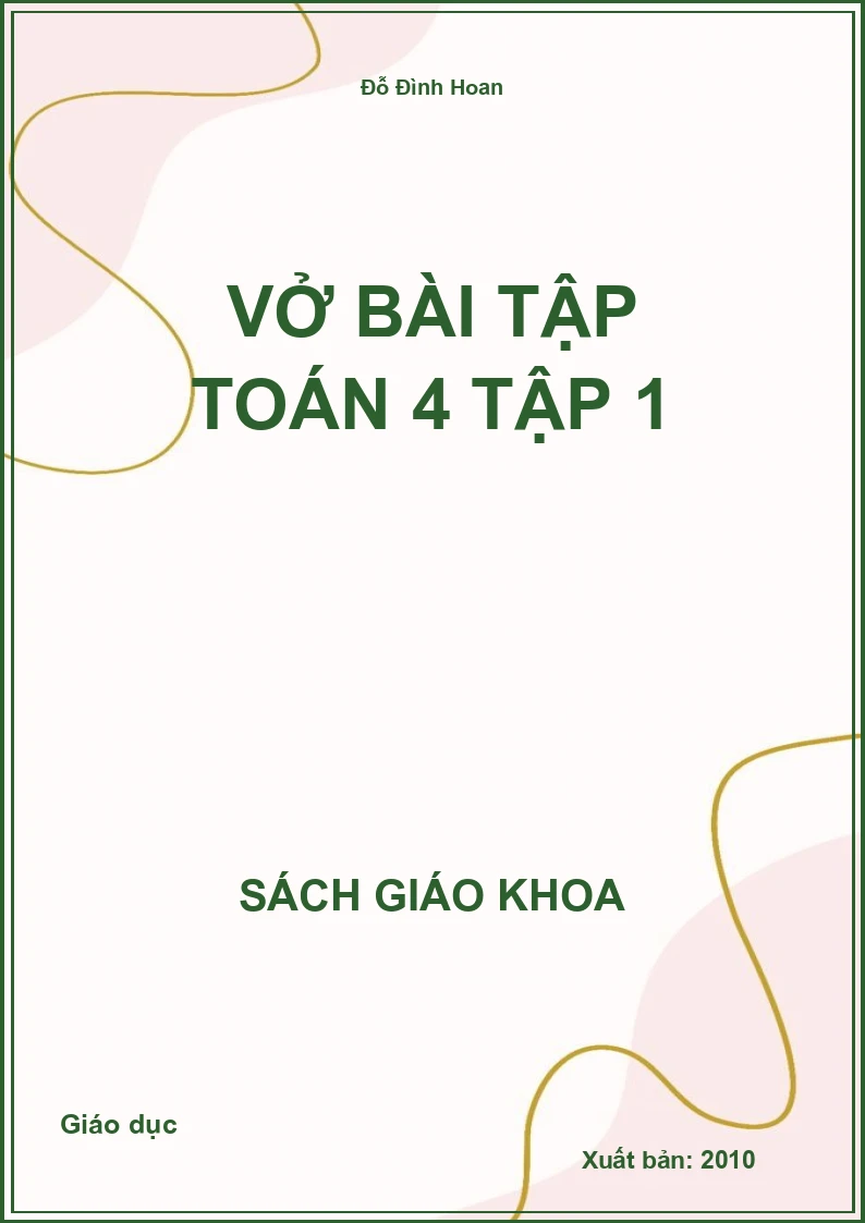 Vở Bài Tập Toán 4 Tập 1