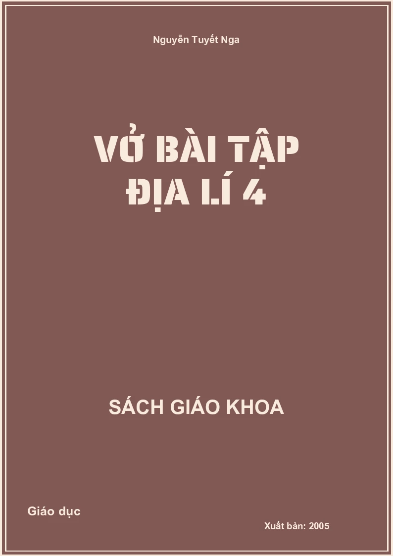 Vở Bài Tập Địa Lí 4