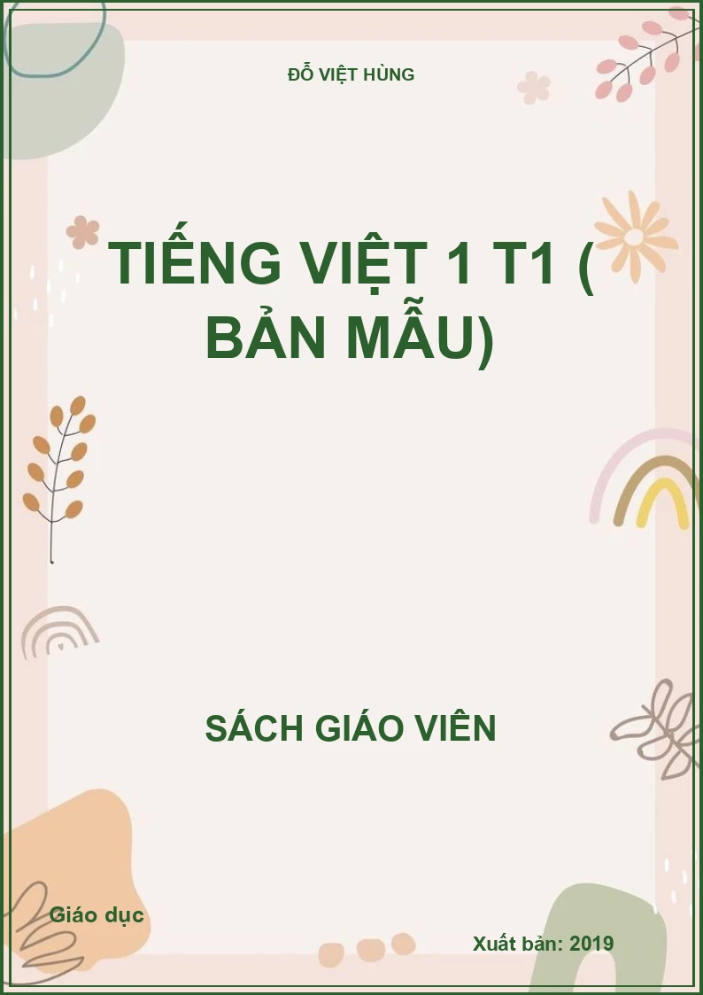 TIẾNG VIỆT 1 T1 ( BẢN MẪU)