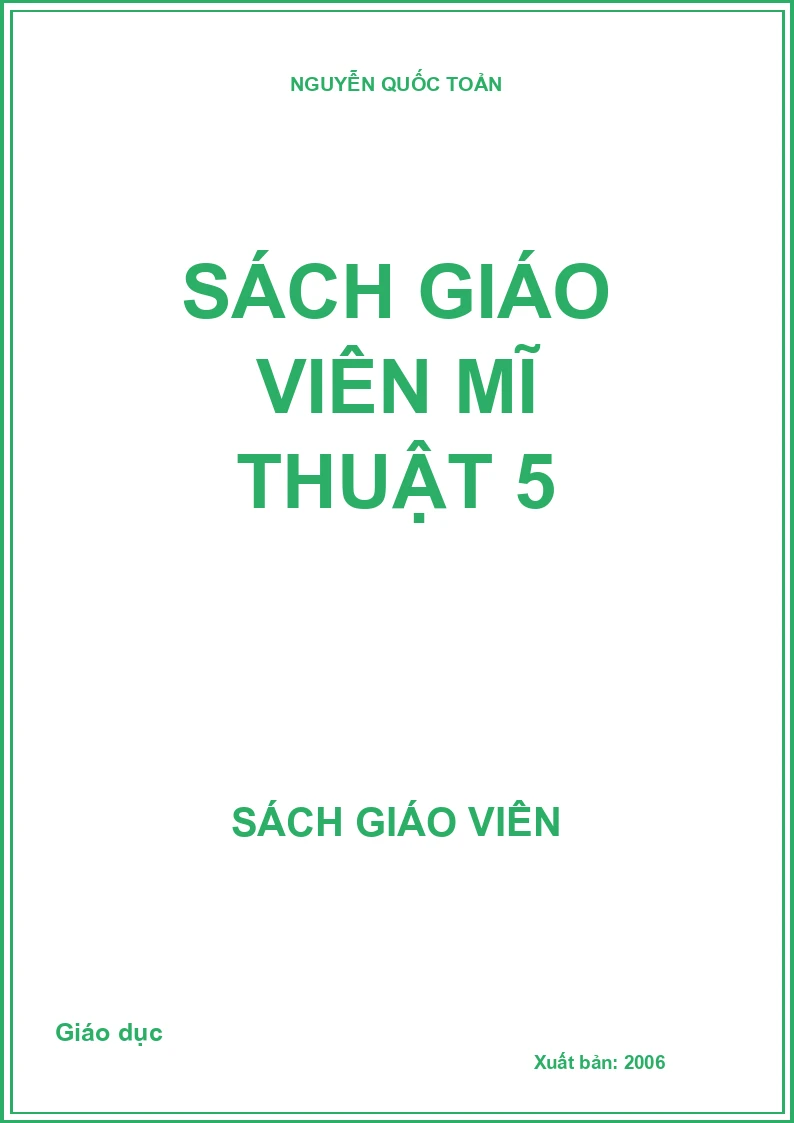 SÁCH GIÁO VIÊN MĨ THUẬT 5