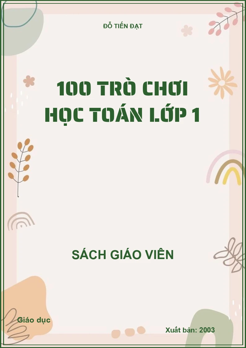 100 Trò Chơi Học Toán Lớp 1
