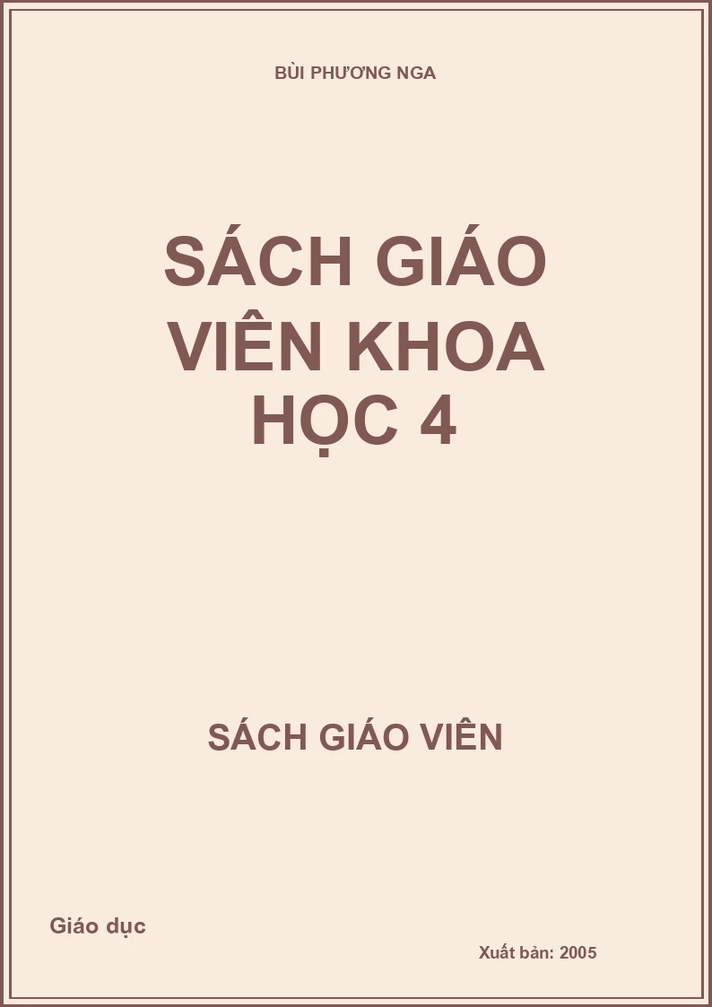 SÁCH GIÁO VIÊN KHOA HỌC 4